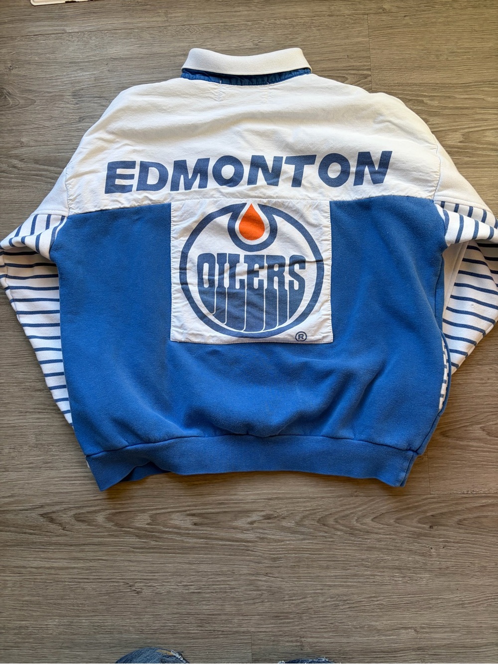 Edmonton Oilers 80s Rugby Style Pullover